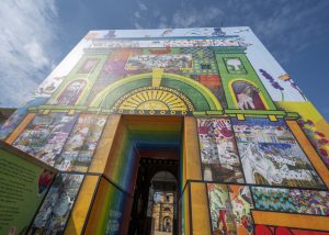 A vibrant and captivating mural at Blenheim Palace, created by young artists and brought to life by MacroArt.