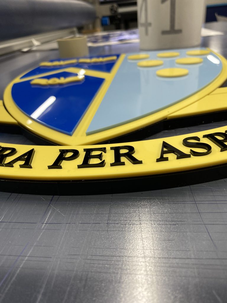 WidLaser S1000 used on sign for Dr. Challenor's School